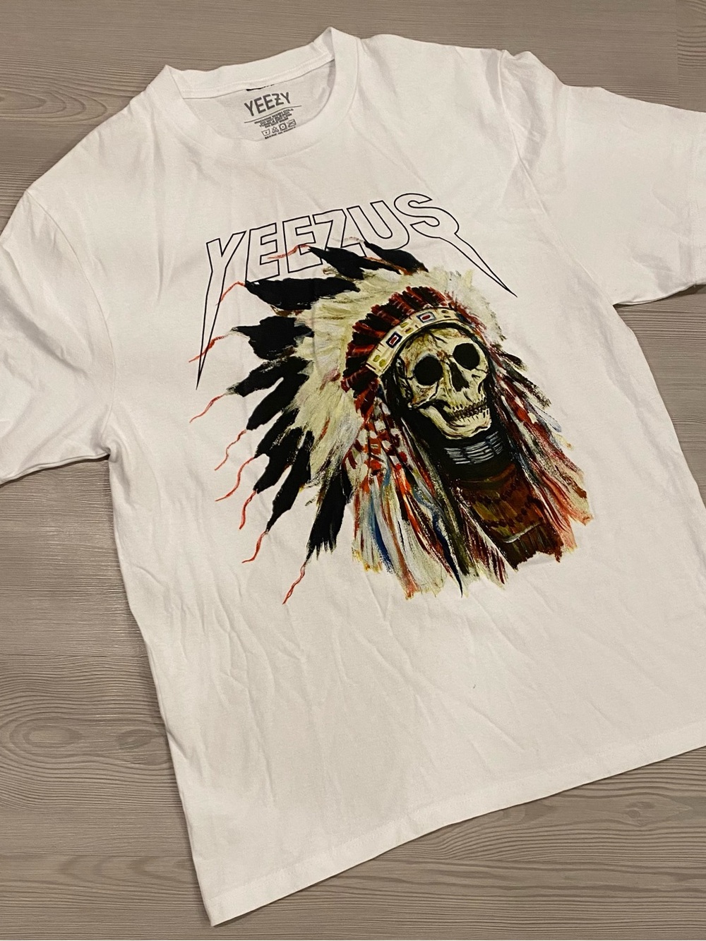 Yeezy Skull Native American Headdress T-Shirt